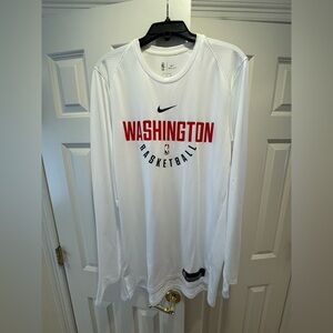Never Worn - Nike Men's White Washington Wizards Basketball Long Sleeve Tee